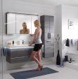 Badmbel BALTO 06 Spiegelschrank Waschtisch 123 cm Graphit Struk